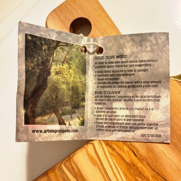 GIFT SET Ralph Lauren Bib Apron & Legno Italian Olive Wood Cheese Board NEW - Picture 5 of 13
